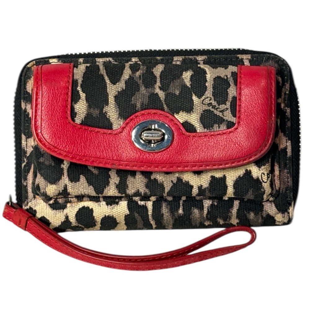 Chic Red and Leopard Print Women's Wristlet/Wallet